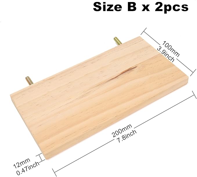 4Pcs Pet Wooden Platform Stand Active Rectangular Springboard Toy for Chinchilla, Hamster, Parrot, Gerbil,Small Animals