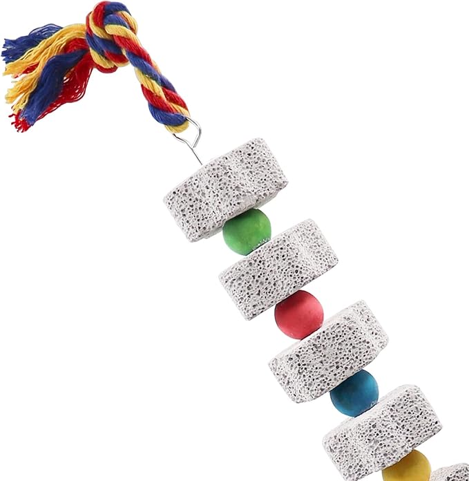 2 Pack Large Chicken Chewing Toy, Chick Beak Grinding Calcium Stone with Bells, Cage Accessories for Bird Parrot Cockatiel Parakeet Budgies Rat Hamster Rabbit Bunny African Grey Guinea Pig Chinchilla