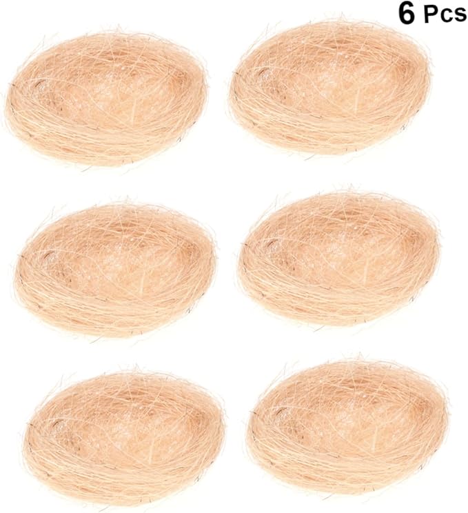 MERRYHAPY 6pcs Thread Chicken Nest Decor Artificial Chicken Coop Ornament for Easter Party Home Decoration DIY Micro-Landscape and Photography Props