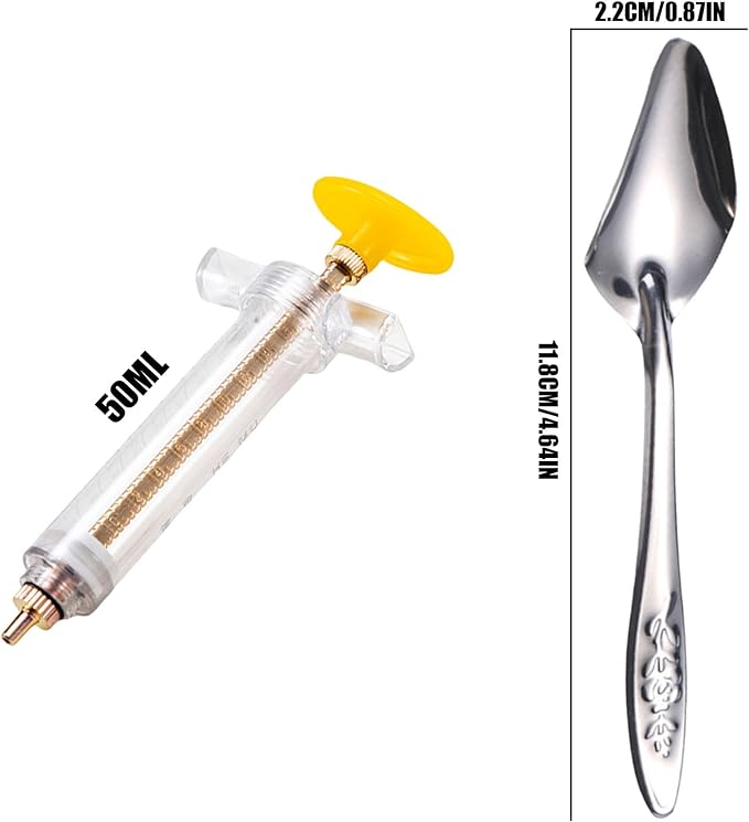 Bird Feeding Syringe Set,Parrot Syringe Feeder with Feeding Spoon and Tubes,Baby Bird Feeding Syringe Manual Tools for Pigeons Parrots Sparrows Small Animals Feed Liquid Milk Medicine (Clear 50ML)