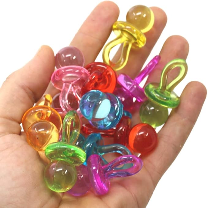 Bonka Bird Toys 1694 pk12 Colorful Acrylic Pacifier Parrot Budgie Lovebirds Cockatiel Foot Beak