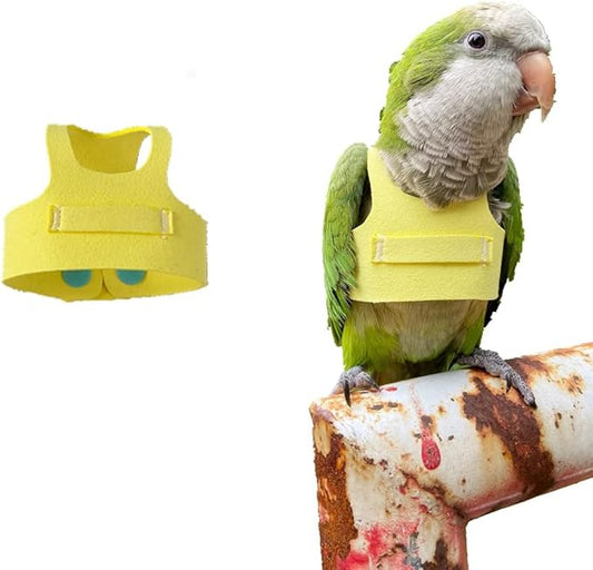 Bird Flight Harness Vest, Parrot Flight Suit with Leash for Parakeets Cockatiels Conures Budgies, Bird Flying Clothes with Rope and Handle for Outdoor Activities Training (2M,Yellow)