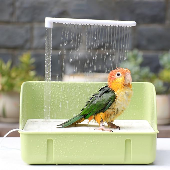 Bird Bathtub,Budgie Bathtub, Automatic Bird Fountain,Multifunctional Bird Shower with Multiple Taps,Parrot Bath Box,Parakeet Bath