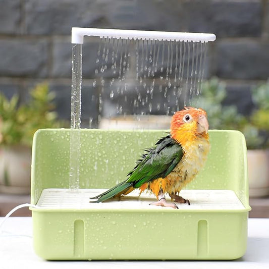 Bird Bathtub,Budgie Bathtub, Automatic Bird Fountain,Multifunctional Bird Shower with Multiple Taps,Parrot Bath Box,Parakeet Bath