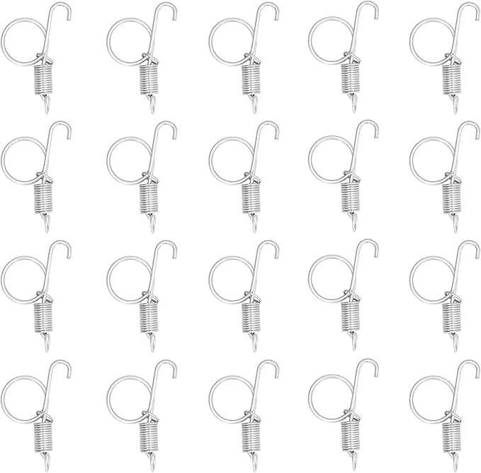 Spring Cage Door Hook, 20PCS Cage Door Spring Hook Metal Finger Spring Latch Hook for Fixing Rabbit Pet Cage Door Farming Equipment(S)