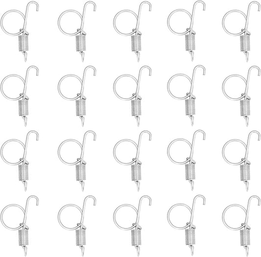 Spring Cage Door Hook, 20PCS Cage Door Spring Hook Metal Finger Spring Latch Hook for Fixing Rabbit Pet Cage Door Farming Equipment(S)