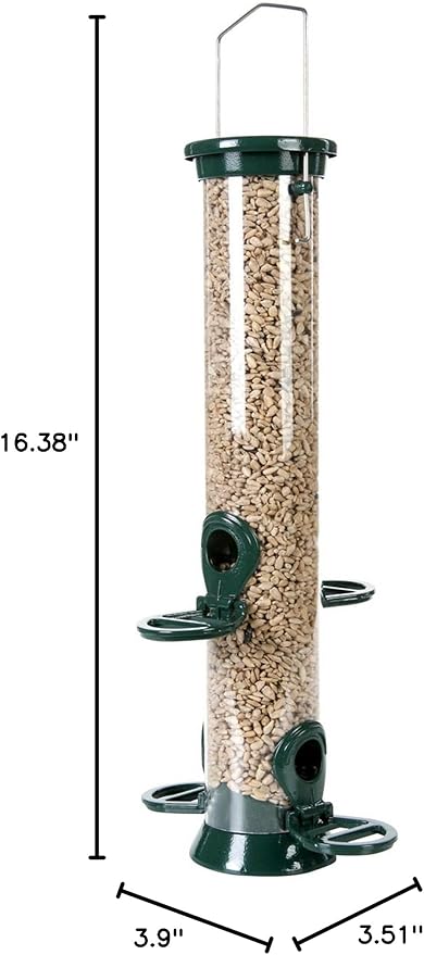 Monster Pet Supplies C J Wildbird Defender Metal Seed Bird Feeder, Clear