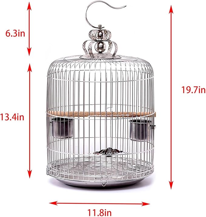 Aimery Bird Cage，Stainless Steel Birdcage，Small Bird cage，Bird Cages for Parrots，Travel Bird Cage，Bird Travel cage(V30G)