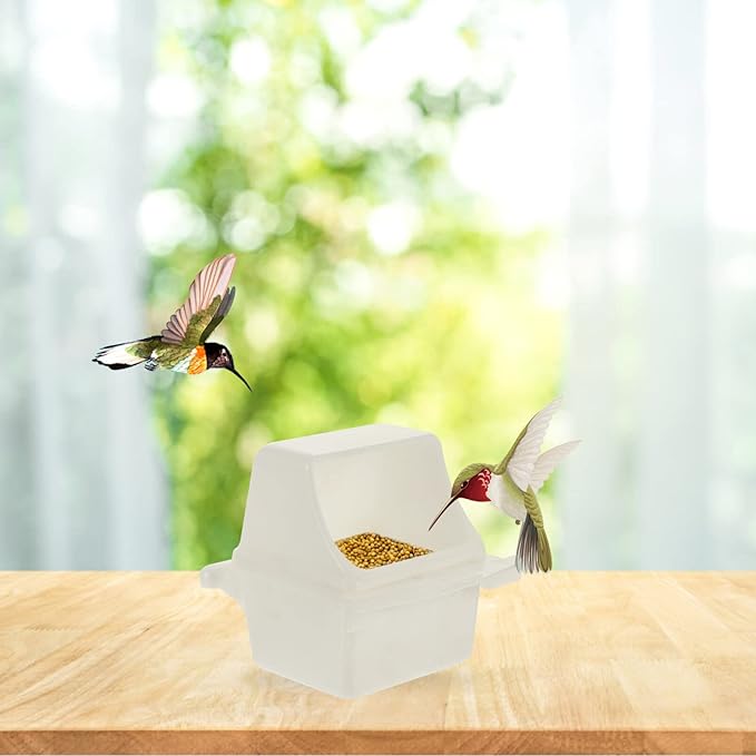 4pcs Plastic Bird Feeder Weatherproof Bird Cage Feeding Station for Parrots Clean Birdhouse Accessories for Various