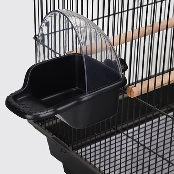 STOBOK Plastic Bird Feeder, Bird Bath Tub, Suitable for Small Parrots and Finches, 12.50x12.50x12.50cm