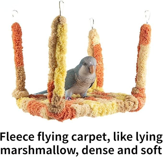 Bird Plush Perch Swing Four Season Warm Hammock Nest Bed for Parrot Budgie Parakeet Cockatiel Lovebird