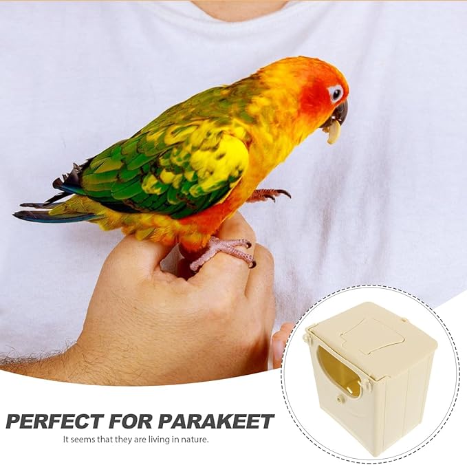 Ipetboom 4Pcs Bird Nest Breeding Box, Nesting Boxes Bird Parakeet Nest Parrot Finch Nest Breeding Parakeet Nesting Nest House for Supplies, 5.11x3.93inches