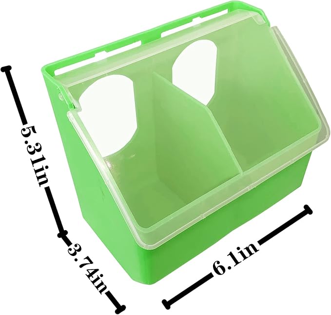 Pigeon Feeder Water 2 Pack Quail Bird Chicken Feeder Water Dispenser Drinkers with 2 Hole Pet Bowls & Feeders Eat Food (Two Hole (Green))