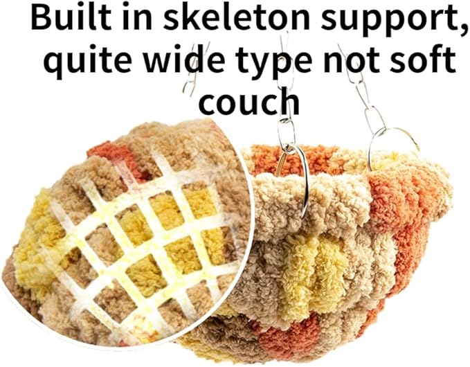 Warm Nest Bed Large Bird Swing Toy for Parrot Cockatiel Parakeet African Grey Cockatoo Macaw Amazon Conure Budgie Canary Lovebird Finch Hamster Chinchilla Cage Perch (Green)