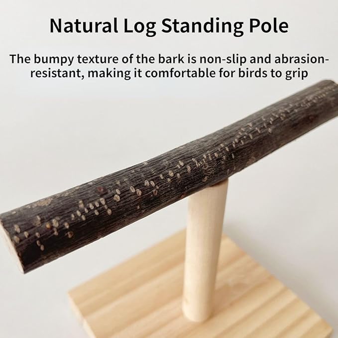 Bird Perch Stand, Bird Training Portable Tabletop Platform, Parrot Cage Toy Gym Accessories for Parakeets Cockatiels, Conures, Macaws, Finches Lovebirds