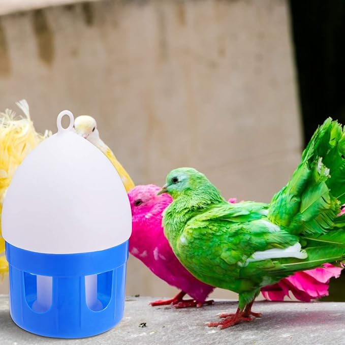 ULTECHNOVO Birds Water Feeder Plastic Bird Feeding Bird Drinker Waterer Dispenser Water Pot Container Feeding Supplies for Pigeon Parrot 4.5L