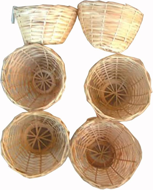 Finch Bird Bamboo Opened Bird Nest Lot of 6-Small