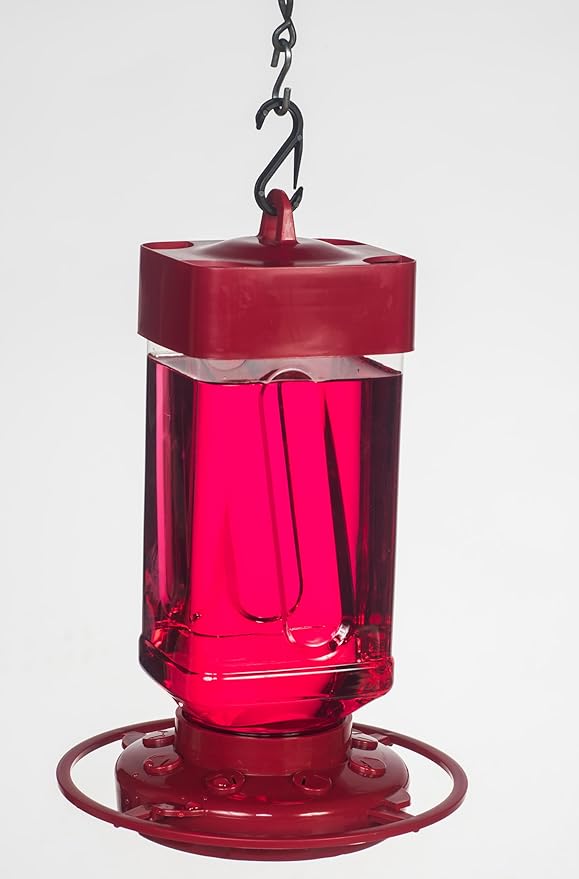 First Nature, 32oz. Hummingbird Square Bee Proof Feeder, Economical 32 Oz Bottle: Makes Up to 128 Oz of Nectar When Mixed with Water, 993055-306