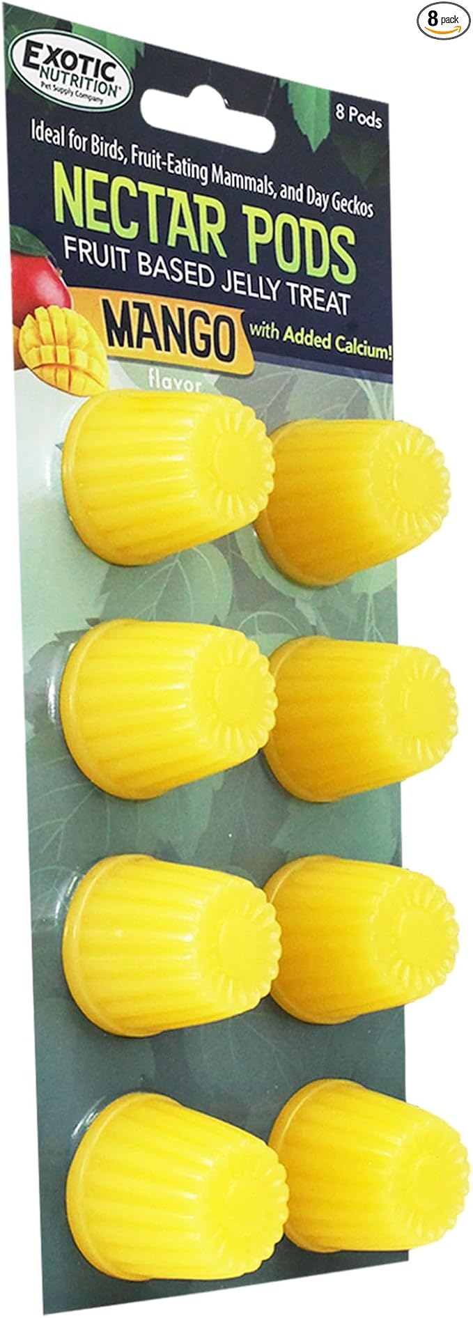 Nectar Pods (Honey) - Calcium-Fortified Jelly Fruit Treat - Sugar Gliders, Marmosets, Squirrels, Parrots, Cockatiels, Parakeets, Lovebirds, Conures, Hamsters, Geckos, Kinkajous & Other Small Pets…
