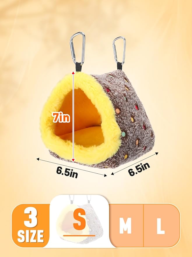 Small Winter Warm Bird Nest for Cage - Comfortable Bird Bed with Support Board, Hanging Hammock Shed Hideaway Hut Gift for Budgerigar Canaries Lovebirds