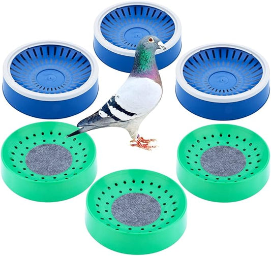 VTurboWay 6 Pack Plastic Pigeon Nest Small Bird Nesting Bowls Quails Breeding Hatching Nest (Blue and Green)