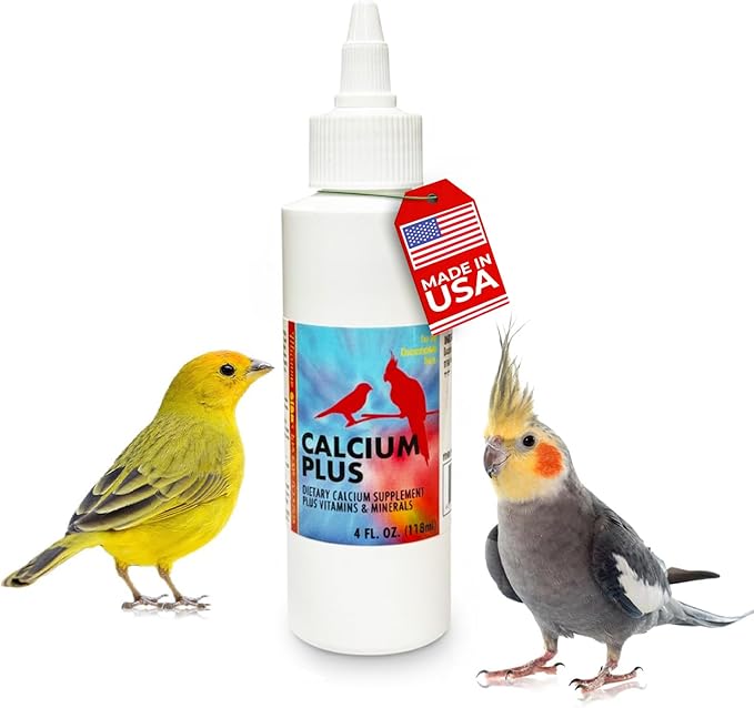 Morning Bird Calcium Plus Liquid for Birds – Calcium Supplement with Vitamins and Minerals for Strong Eggshells, Healthy Bones - Support Growth, Breeding, and Wellness for All Birds 4 Fl Oz