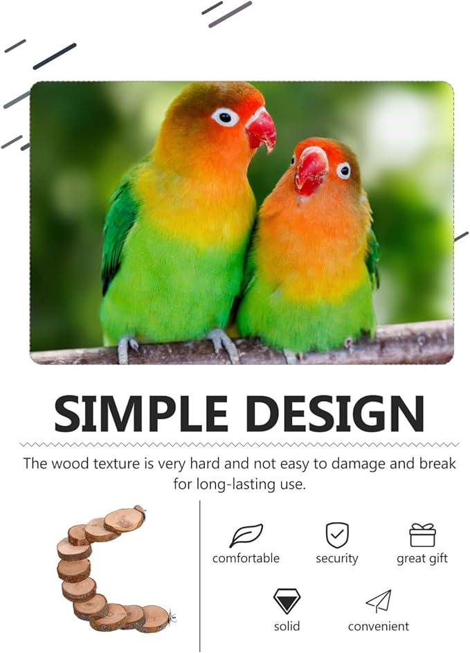 Kisangel Natural Wood Bird Ladder for Cage, Bendable Parrot Perch Bridge, Climbing Toy & Exercise Stand for Small Animals, Budgies, Parakeets, Cockatiels