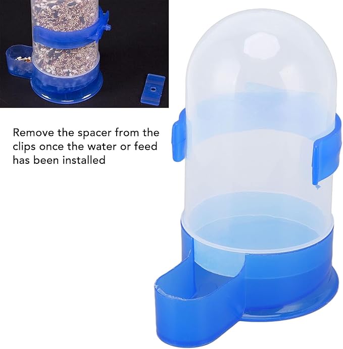 Automatic Bird Feeder, Bird Water Dispenser Clear Food Seed Dispenser Container Hanging Cage Feeder Dispenser