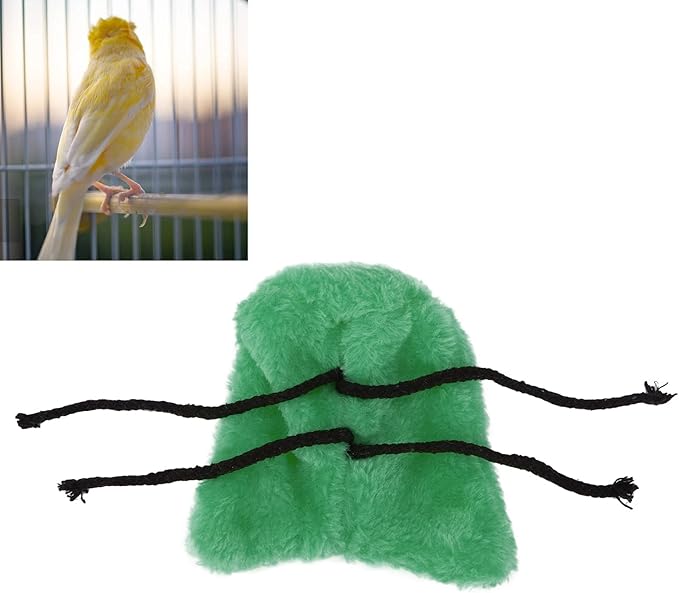 Parrot Warm Plush Fleece Bird Blanket Cuddle Nest Sleeping Nest Birds Cage Hanging Bed House for Parakeet Cockatiel(S Green)