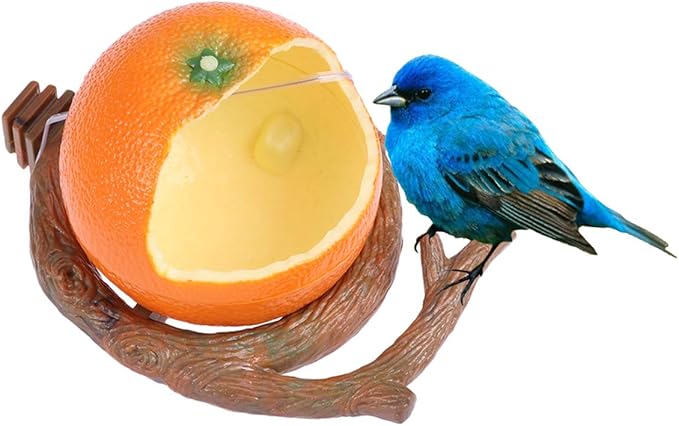 POPETPOP Birds Feeder Bowl-Parakeet Food Dish Orange Shaped Birds Feeder Cup for Small Parrots, Cockatiels,Conure and Hamster Small Animal Drinking Water Container