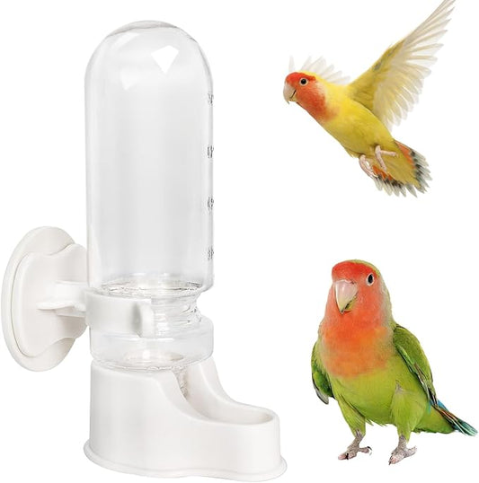 Automatic Pet Bird Water Feeder, Bird Water Dispenser for Cage, Bird Cage Suspended Automatic Water Dispenser, Bird Feeders for Parakeet Budgie Cockatiel Lovebirds Canary Finch (110ml)