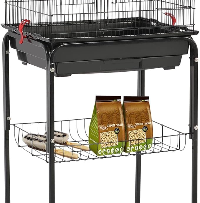 Topeakmart Open Play Top Large Parakeet Small Parrot Bird Cage with Stand for Budgies Finches Canaries Lovebirds