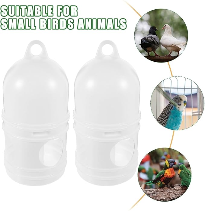 Zerodeko 2pcs Pigeon Water Dispenser, Bird Waterer for Cage, Odorless Plastic Automatic Drinking Feeder for Pigeons Doves Parakeets Easy to Clean