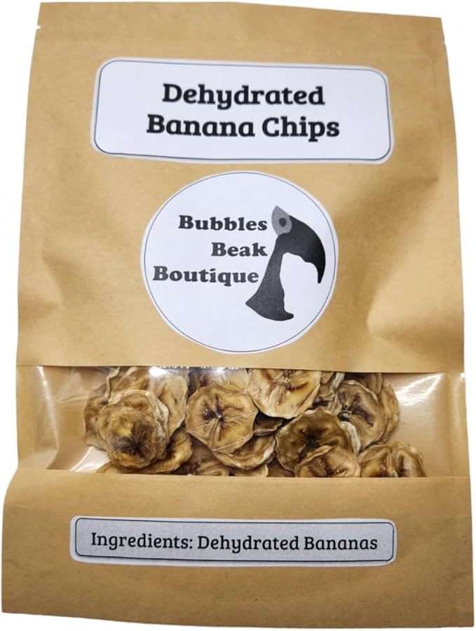Dehydrated Banana Chips | Treats for Pet Parrots, Birds, Dogs, Hamsters, Guinea pigs, Ferrets, etc. | Small Business | Handmade (5 Ounces)
