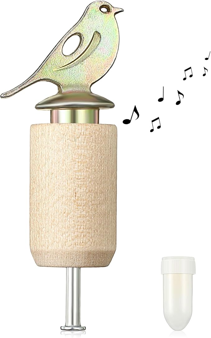 Dreyoo Bird Whistle Call with Rosin, Zinc Alloy & Wooden Birds Caller for Outdoor Birds Watching, Nature Play and Gifts for Bird Lovers(Wood Color)