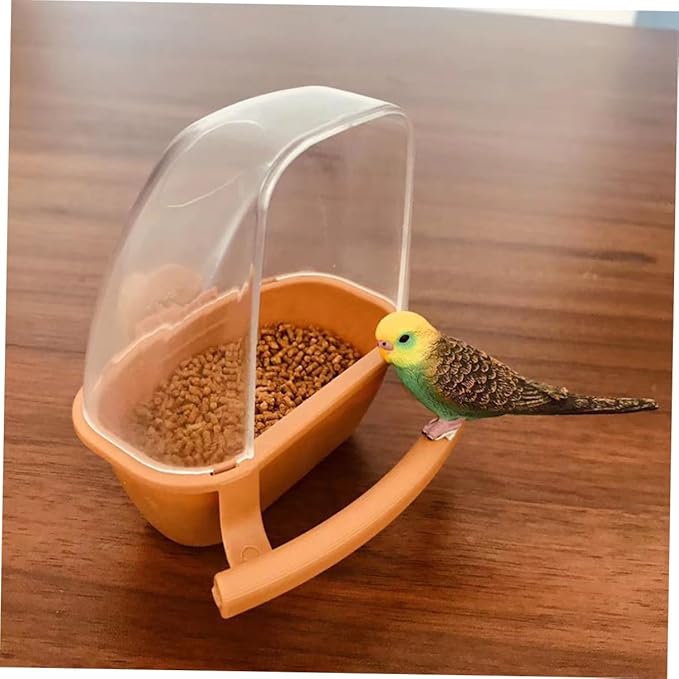POPETPOP 2pcs Food Water Bird Cup Hooded Bird Cage Plastic Cup Food Bowl s Waterer Feeder Dispenser