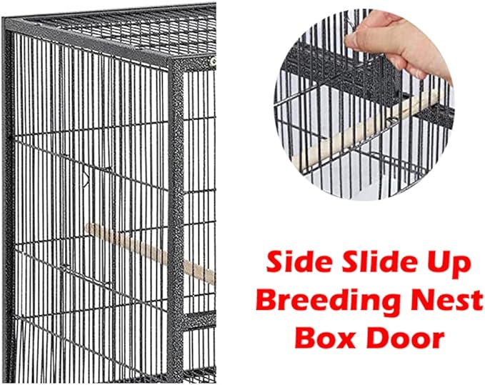 Combo One Stacker Strudy Wrought Iron Center Divided Breeder Breeding Bird Flight Double Rolling Cage for Aviaries Canaries Cockatiels Lovebirds Finches Budgies Small Parrots