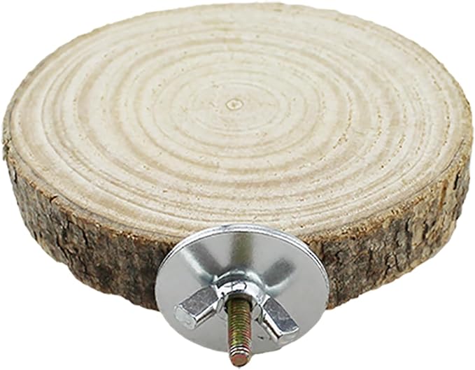 TAODAN 2PCS Diameter 3.9 inch/10cm Perch Platform for Bird Cage Natural Round Wooden Stand Platform Bird Toy Suitable for Small Pets