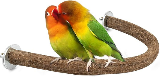 Rypet Natural Wood Bird Perch, U-Shaped Safe Chew & Rest Perch for Parakeets, Cockatiels, Lovebirds, Budgies & Small Conures – Durable Non-Toxic Cage Accessory