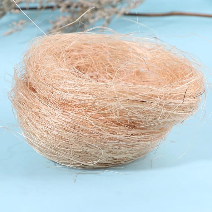 Hemoton 20Pcs Artificial Bird Nest, Rattan Birds Nest Crafts, Easter Bird Nest Decorating Kit for Crafts, Easter, Party, Wedding, Patio (Flaxen)