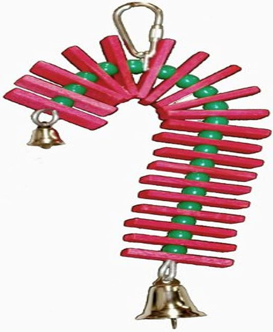 Super Bird Creations SB188 Balsa Candy Cane Bird Toy, Small Bird Size, 8" x 4"