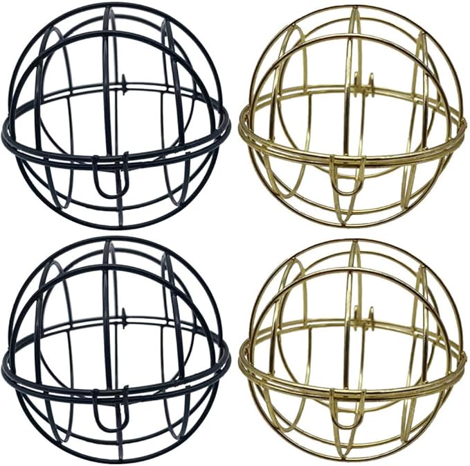 4Pcs Suet Basket Suet Ball Bird Feed Parrot Food Bowl Bird Food Container Cage Accessories for Woodkeeper Parrot Gold