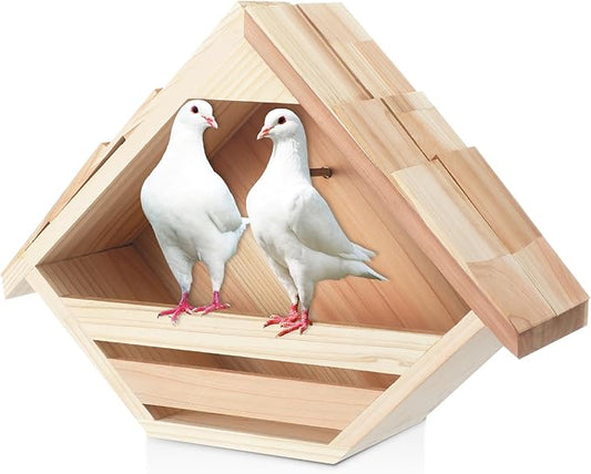 DoubleFill 1 Pcs Cedar Dove Nesting Box Dove House Nest for Bird Pigeon Outside Doves Nesting and Roosting Platform Garden Decoration (Novelty)
