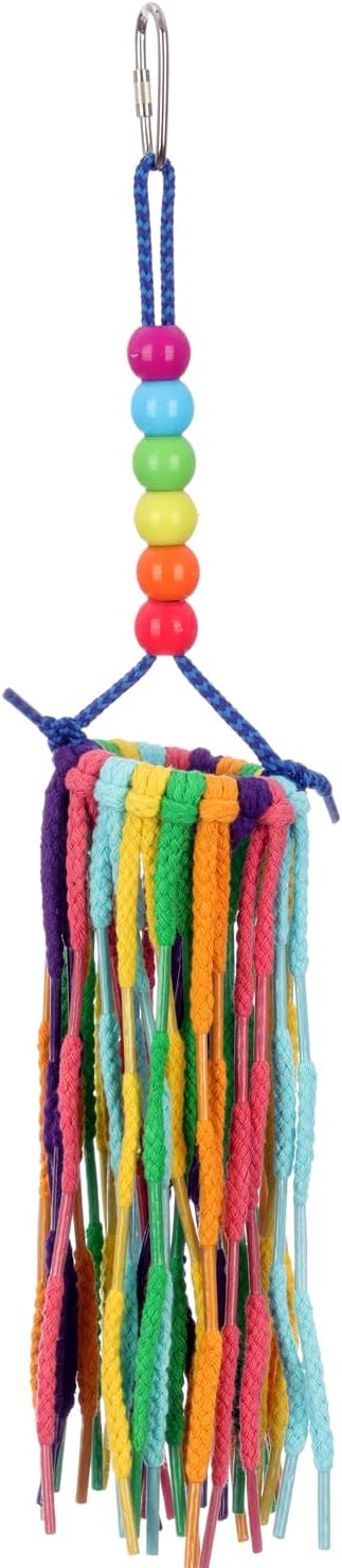 Super Bird Creations SB1202 Small Rainbow Aglets Bird Toy - Satisfies Chewing and Preening Instincts of Parrots Ringnecks, Medium Conures, Quakers - Encourages Curiosity - Ideal for Medium Bird Size