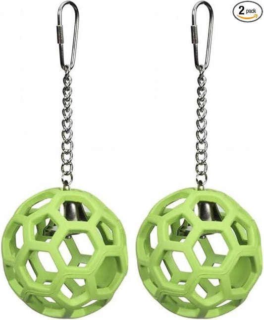 JW Pet Company Activitoys HOL-ee Roller Parrot Toy, 4 Inch Diameter (Colors Vary) (Pack of 2)