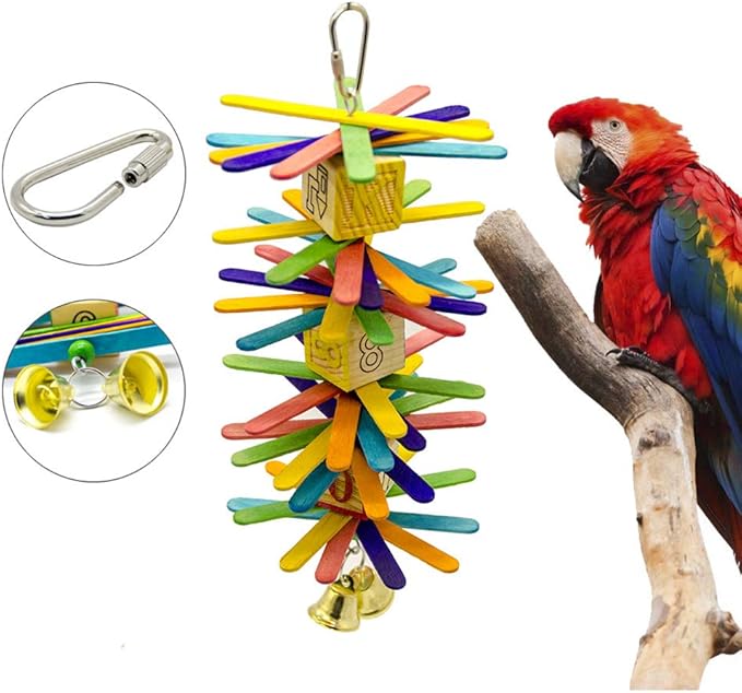 balacoo Bird Parrot Foraging Ice Pop Sticks Chew Toy for Medium and Small Parrots and Birds