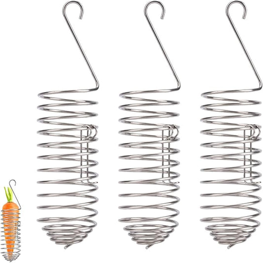 Bird Treats Holder, Stainless Steel Parrot Food Holder Hanging Basket Cage Accessories Bird Foraging Chew Toy Corn Cob Fruit Vegetable Millet Feeder for Macaw Cockatoo Parakeet Canary