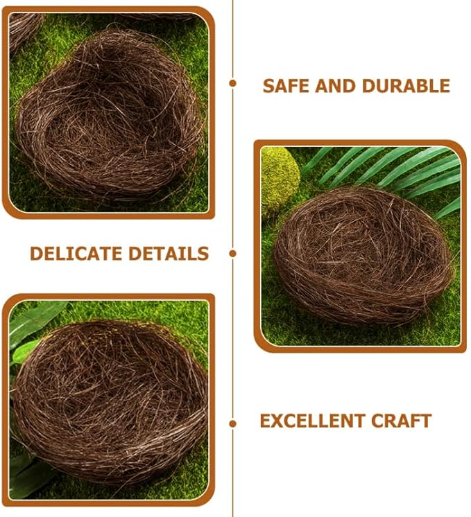 16-Pack Mini Bird Nest Decorations 2.75X2.75X1.96In Faux Bird Nests for Garden Easter Ornaments Photography Props Party Decor and Birdcage Accessories