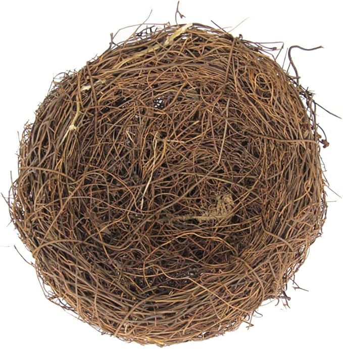 Artificial Birds Nest, 4 Set Handmade Rattan Nest Decor with Foam Eggs for DIY Crafts Garden Yard Home Party Easter Decoration