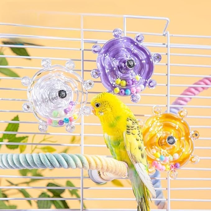 Budgie Toys, Parakeet Training Toy, Interactive Bird Educational Toy for Small Birds, Cockatiel Toys, Fun Parakeet Toys, Lovebird Toys, Quaker Parrot Toys, Bird Toys for Conures (Yellow)